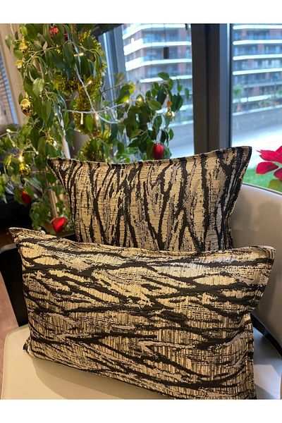 Decamor home Μαύρο χρυσό λεπτομερές κάλυμμα μαξιλαριού