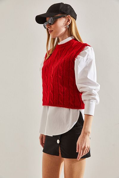 Bianco Lucci Geflochtene Strickbluse für Damen