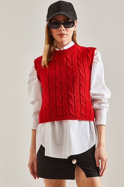 Bianco Lucci Geflochtene Strickbluse für Damen