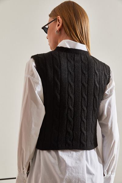 Bianco Lucci Kadın Saç Örgülü Triko Bluz