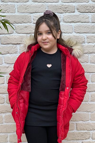 PIQUE Pıque Girl's Hooded Puffer Jacket CANDY
