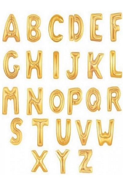 Kazanabil GOLD COLORED FOIL BALLOON LETTERS K LETTER