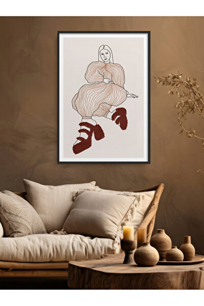 HOMEPACK Single Framed Woman Painting Modern Poster Painting Tk/408