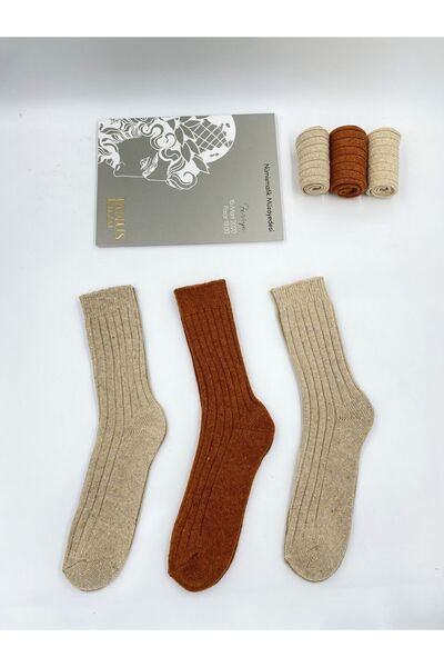 izaycollection 3 ' ADET ALPAKA YÜNÜ KALIN KIŞLIK BOT UGG ÇORAP