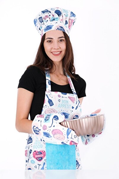 sevilya Tulipa Havlulu Mutfak Önlüğü (FIRIN ELDİVENİ TUTACAK VE AYARLANABİLİR...