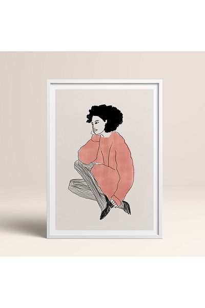HOMEPACK Pictură de femeie cu un singur cadru Pictură poster modernă TK/402