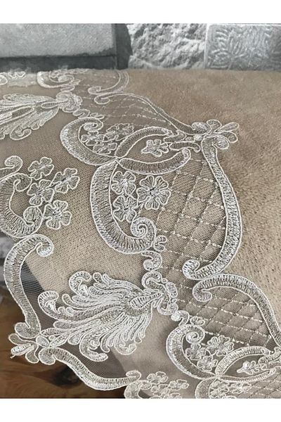 Çeyiz Bahçesi Βελούδινη πετσέτα French Guipure Sparkle Cappuccino 50&90