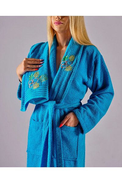 BİNNUR HOME Set halate de baie 2 piese din bumbac brodat de lux Alya