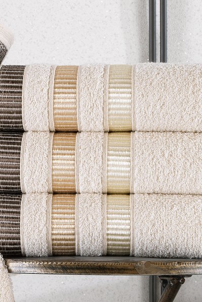 BİNNUR HOME Natural 50X90 cm Set of 6 Hand and Face Towels