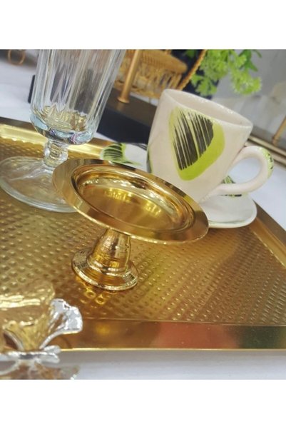 Generic Brand Decorative Gold Plated 6 Piece Macaron Holder Mini Turkish Delight Holder Presentation Bowl Lux