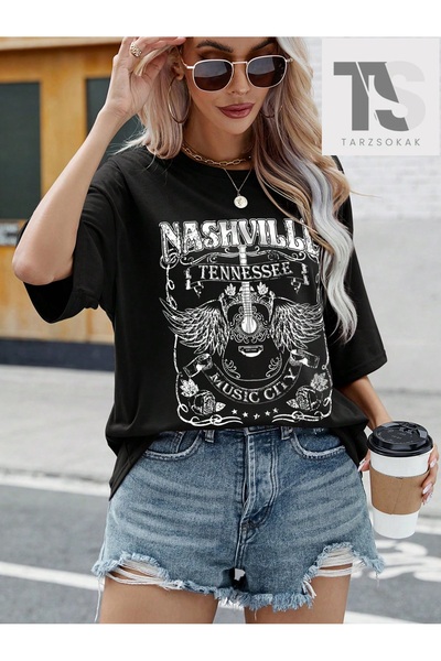 Tarzsokak Tricou LUNE pentru femei cu imprimeu cu aripi și litere