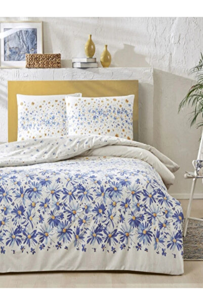 Taç Ranforce Çift Kişilik Nevresim Takımı Caroline Mavi
