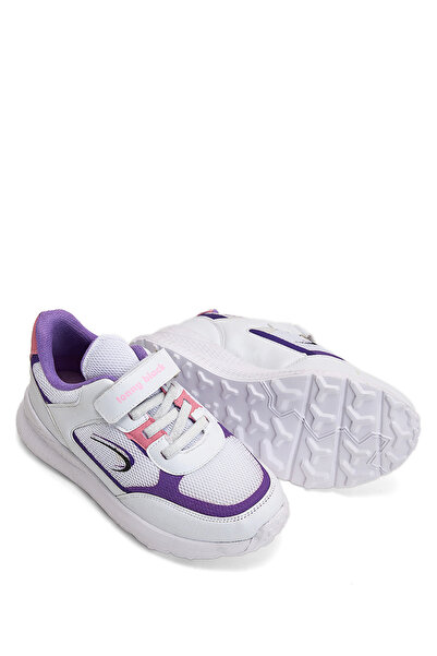 Tonny Black Children's Unisex White Lilac Faylon Sole Velcro Children's Shoes