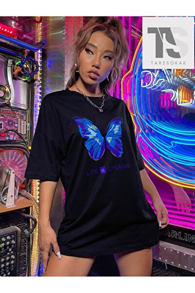 Tarzsokak Coolane T-shirt με σλόγκαν και στάμπα πεταλούδας, με ανοιχτούς ώμους