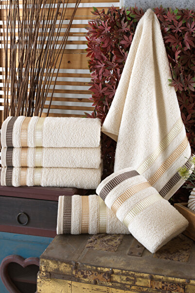 BİNNUR HOME Natural 50X90 cm Set of 6 Hand and Face Towels
