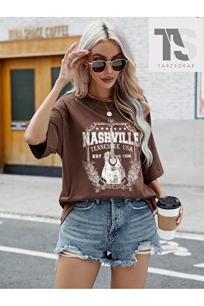 Tarzsokak Μπλουζάκι LUNE Letter Graphic Off-Shoulder