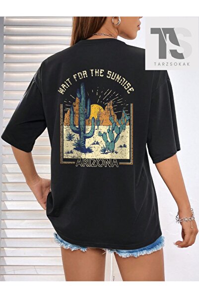 Tarzsokak Tricou cu umăr în afara cu cactus și slogan