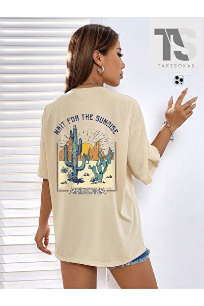 Tarzsokak Tricou cu umăr în afara cu cactus și slogan