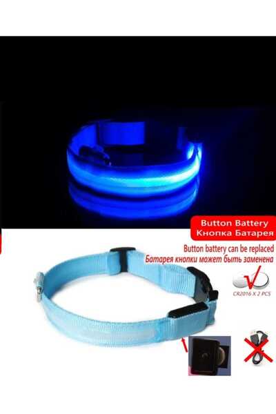 Dalian Home Led Işıklı Fonksiyonlu Boyun Tasması, Ayarlabilir Led Boyun Tasması M Beden