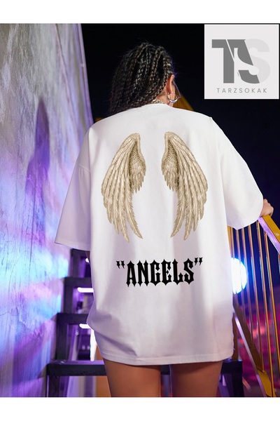 Tarzsokak Tricou supradimensionat Coolane cu grafică cu aripi și litere