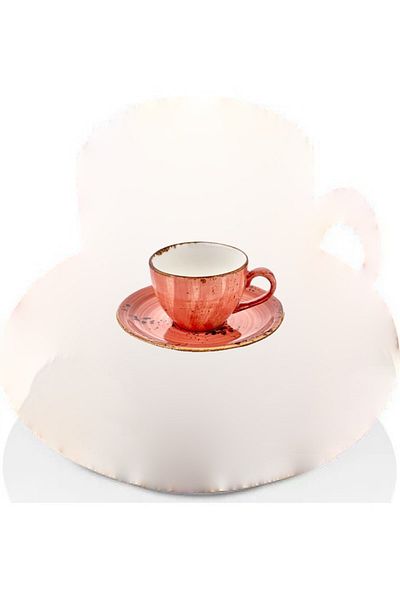 İkram Dünyası Laterite Zest Teacup and Saucer for 1 Person