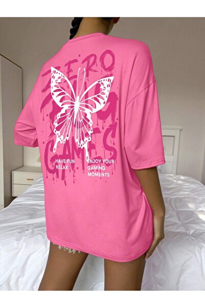 Tarzsokak Tricou cu grafică cu fluturi și slogan, cu umerii goi