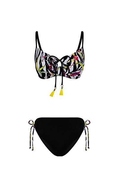 Bonesta Renkli Çiçek Desenli Bikini Takımı