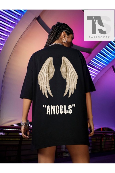 Tarzsokak Tricou supradimensionat Coolane cu grafică cu aripi și litere