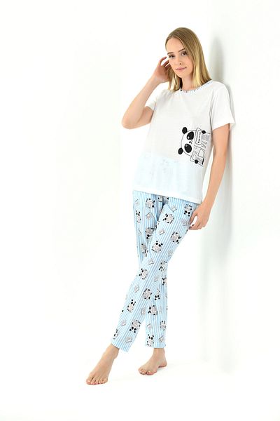 Yeni İnci SET PIJAMA IMPRIMATA PANDA