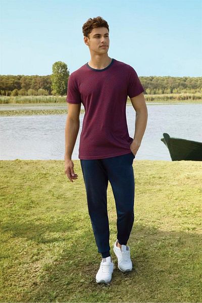 Doreanse Men's Patterned Claret Red T-shirt Pajama Set 4863