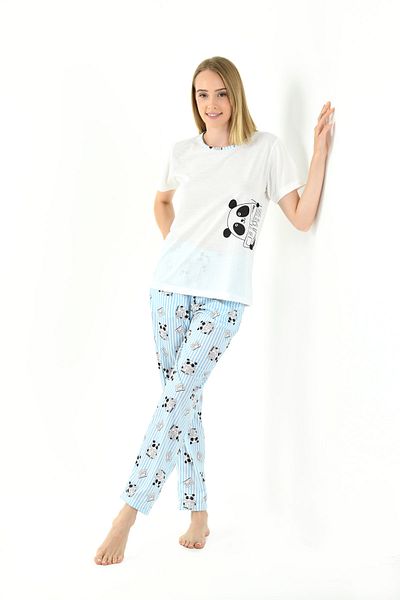 Yeni İnci SET PIJAMA IMPRIMATA PANDA