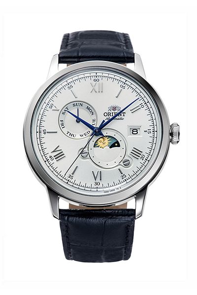 Orient RA-AK0802S10B Automatic Leather Black Sun&Moon 42 mm Men's Wristwatch