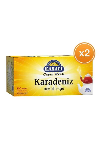 Karali Çay Karali Karadeniz Demlik Poşet Çay 100'lü X 2 Adet