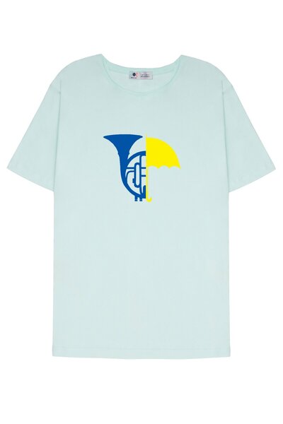 DOT تي شيرت للجنسين باللون الأخضر النعناعي ذو الياقة القذرة How I Met Your Mo...