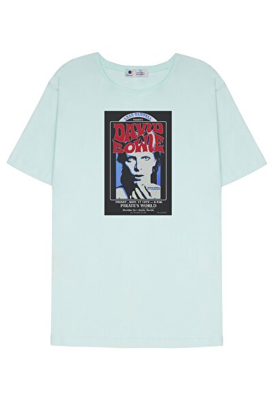 DOT تي شيرت ديفيد باوي باللون الأخضر النعناعي للجنسين