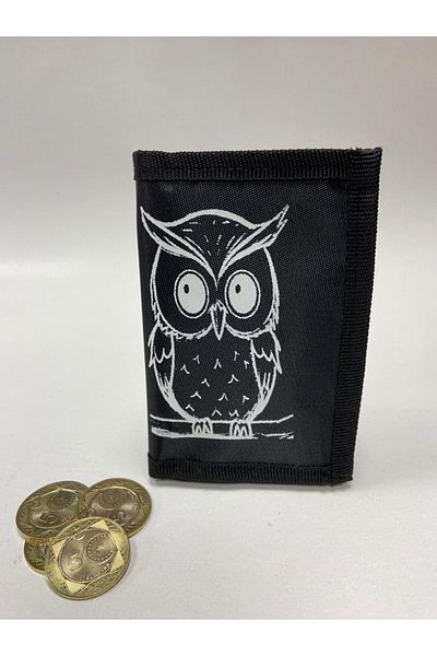 MENİSE Owl Patterned Velcro Wallet for Kids