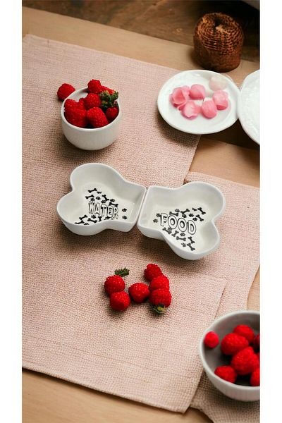 WPAWZ Ceramic Food and Water Bowl 300 mlx 2 Water&Food