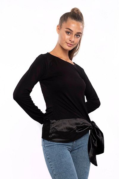 Miss Murem Skirt Tied Blouse-black