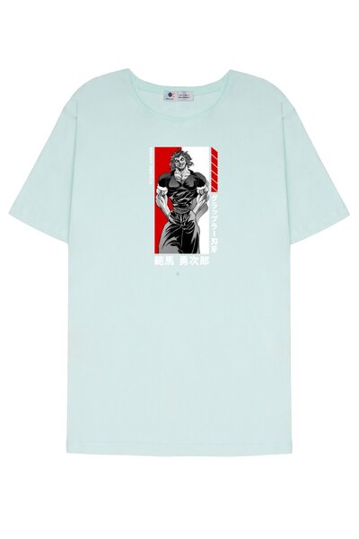 DOT تي شيرت للجنسين باللون الأخضر النعناعي ذو الياقة القذرة، قميص الرسوم المت...