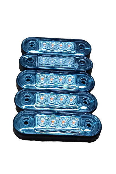 POLATLI OTO AKSESUAR 10 Adet 4 Ledli Dış Camı Beyaz Yanışı Sarı Flintstones Led Lamba Sarı Renk 12v-24v
