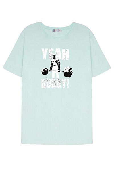 DOT تي شيرت أخضر نعناعي للجنسين بياقة متسخة YEAH BUDDY (روني كولمان) للصالة ا...