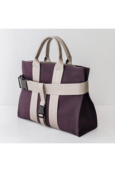 HOOQ Kadın Mor Orta Boy Kanvas Çok Yönlü El Çantası