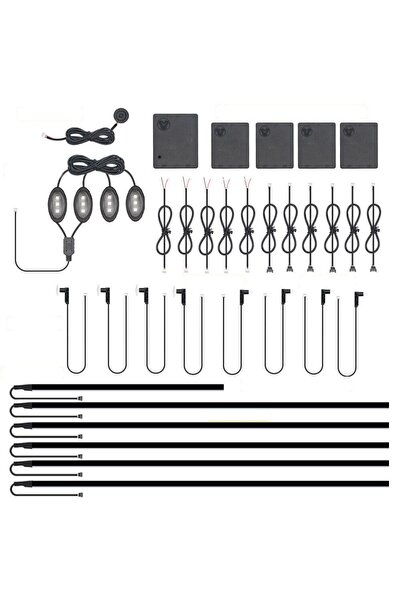 ClasKing شرائط أجواء داخلية للسيارة LED منزلقة RGB حساسة للصوت، تطبيق بلوتوث ...