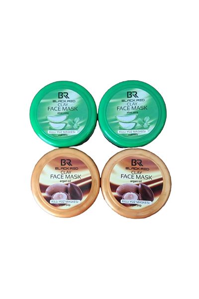 Black Red Clay Face Mask Aloe Vera + Argan (2+2)