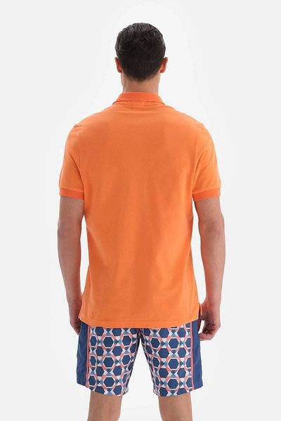 Dagi Lachsfarbenes Piqué-T-Shirt mit Polokragen