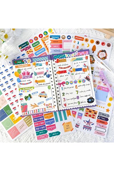 Bluoksweet 5 komada velikih obojenih nalepnica za stranice, markeri za planer...
