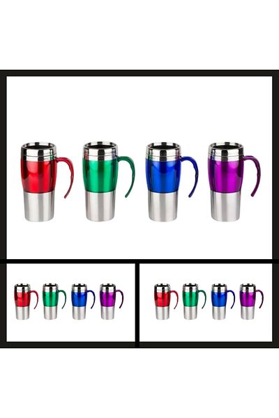 Uygunayakala Uyguna-Catch Green Png-450 0.45 Lt Double Layer Steel Mug Cup Thermos-ERM.064