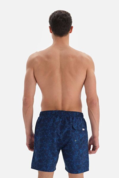 Dagi Μεσαίο σορτς κολύμβησης Navy Blue Sea Wave σχέδιο