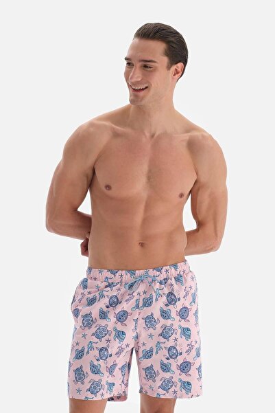 Dagi Pembe Caretta Desenli Orta Deniz Şortu