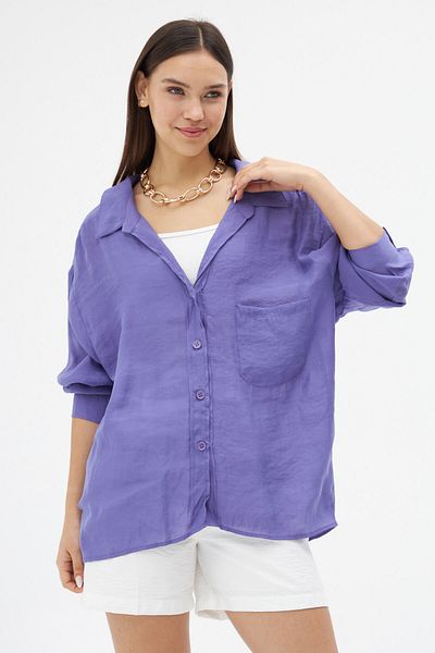 Laluvia Cămașă violet oversize cu umăr
